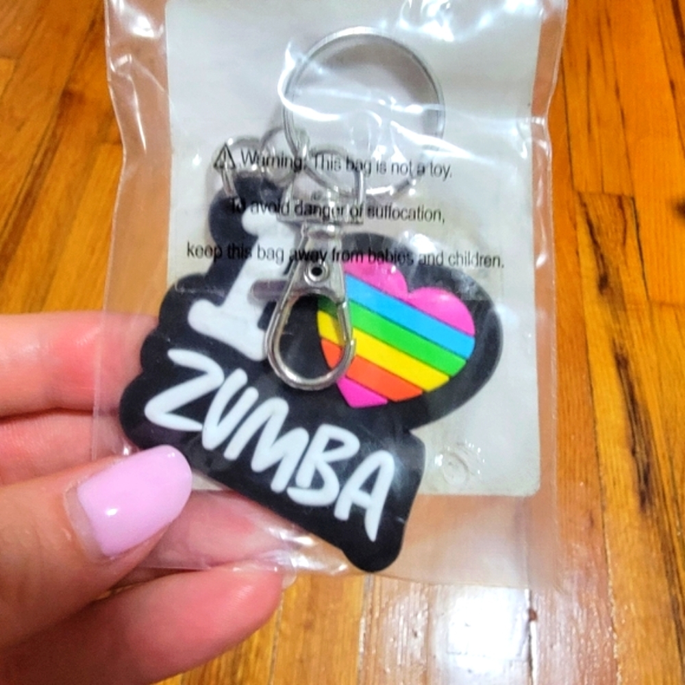 Zumba Rainbow Pride I love Zumba Multicolored Keychain